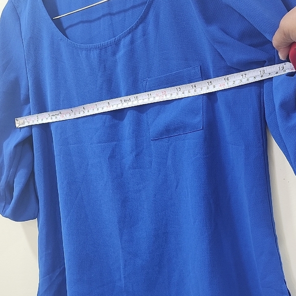 Sis.Sis Royal Blue Boxy 3/4 Sleeve Blouse - Picture 6 of 9